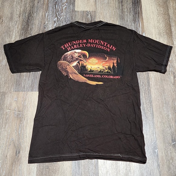 Harley-Davidson Other - Harley Davidson Thunder Mountain Loveland Colorado Brown Shirt Men's M
